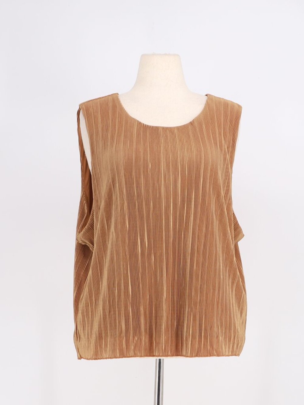 NWT J. CREW Plissé Shell Tank Top Brown Size 3X